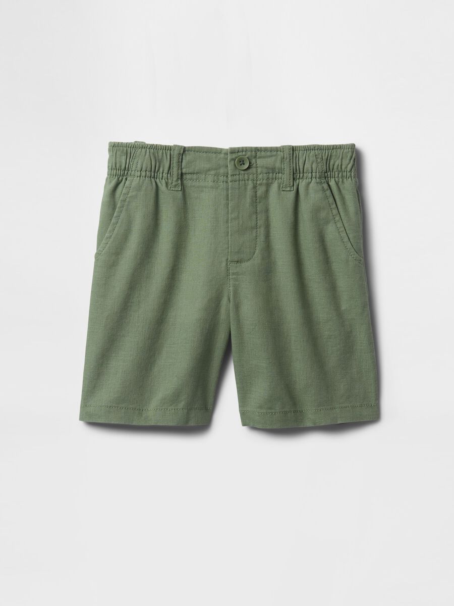 Green Linen and Cotton Shorts for GAP Kids_1