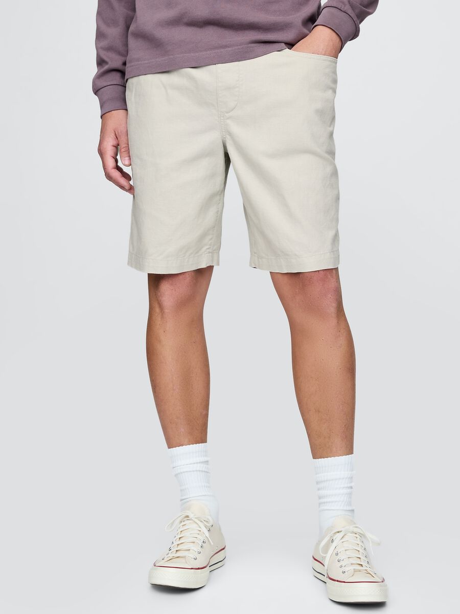 Beige Linen and Cotton Shorts by Gap_2