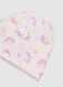 Multicoloured stretch cotton baby girl's cap with prints_1