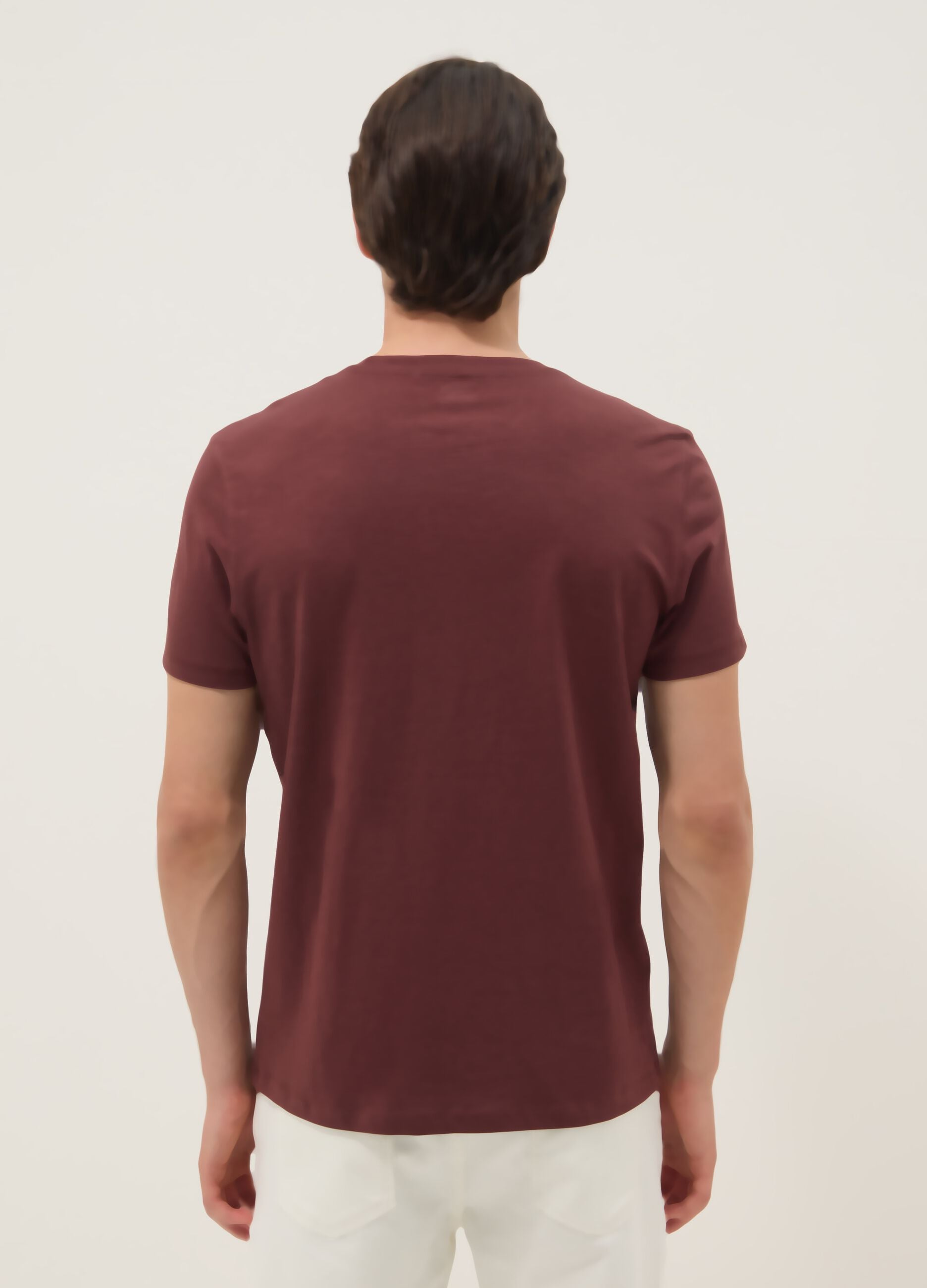 Brown pure cotton short sleeve t-shirt regular fit
