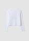 White pure organic cotton T-shirt with ribbed neckline for girls_5