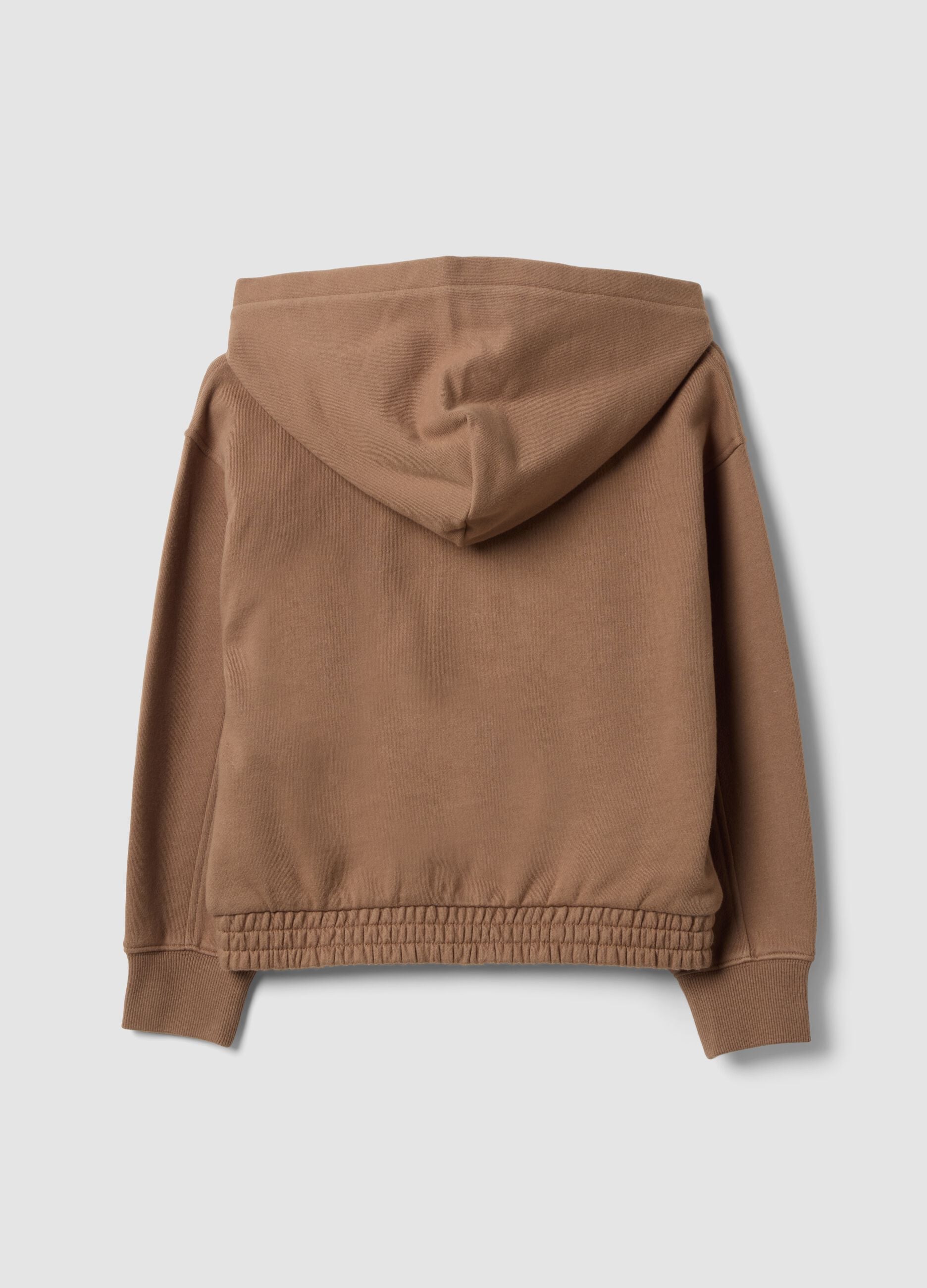 Brown pure cotton hooded sweatshirt