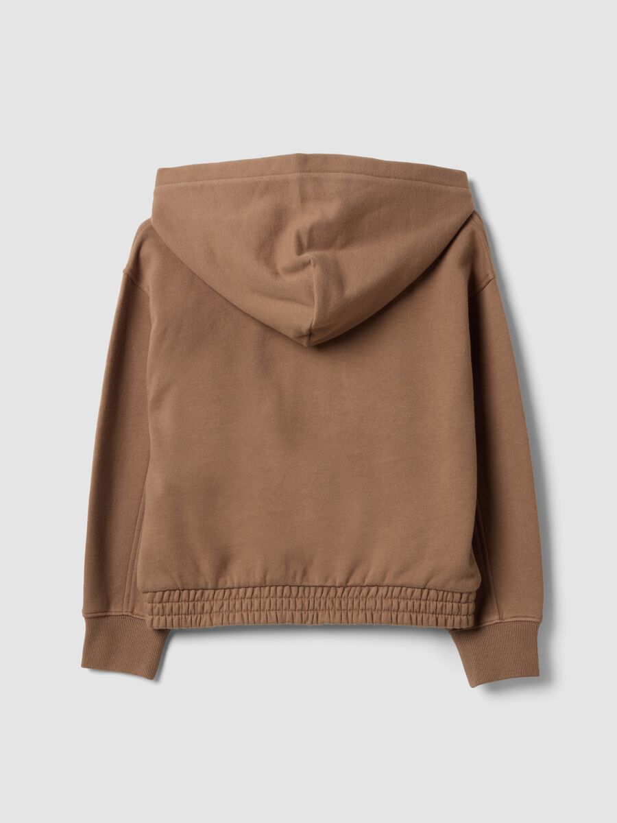 Brown pure cotton hooded sweatshirt_1