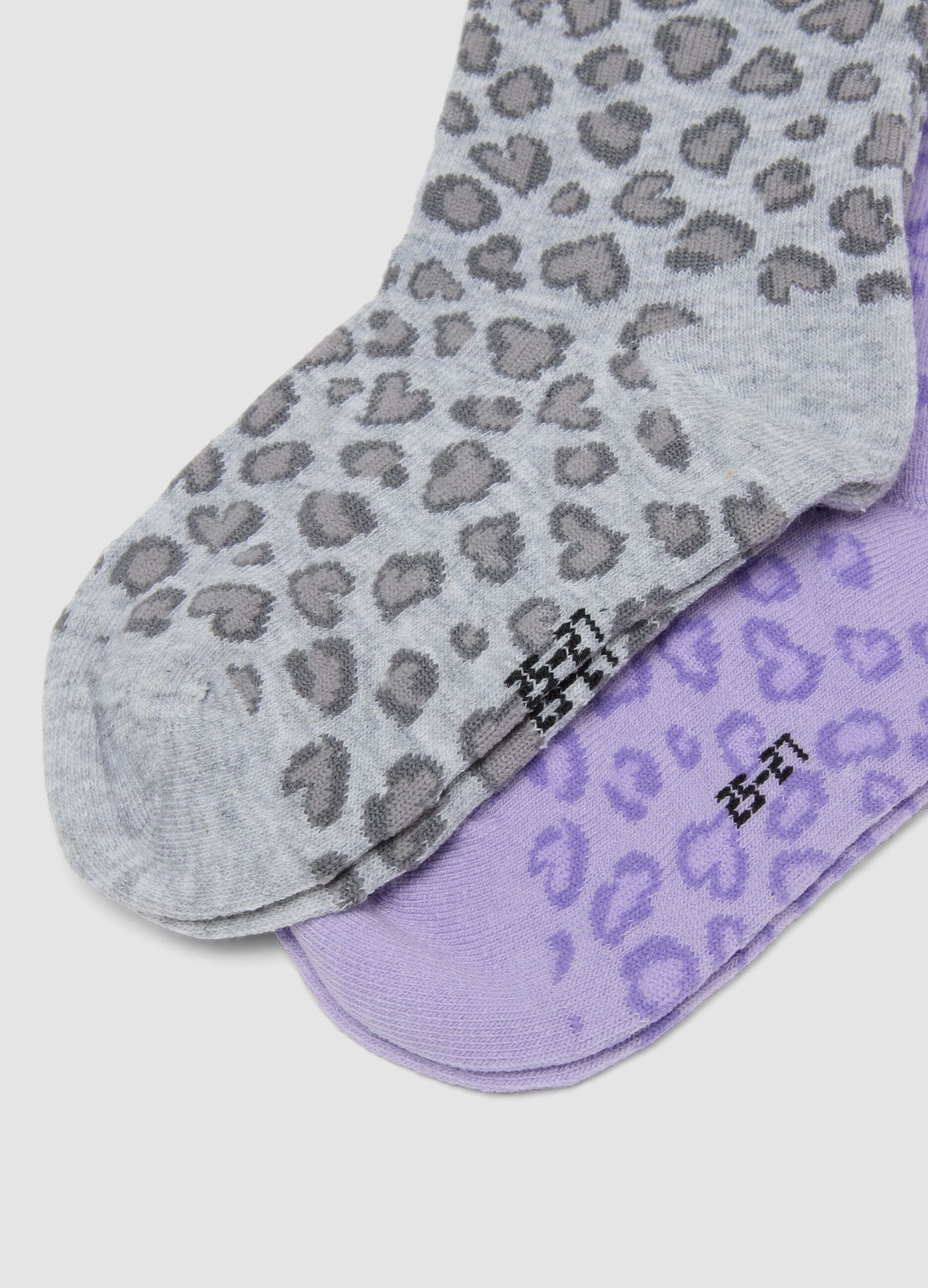 Multipack of five multicolour mid-calf socks in stretch organic cotton