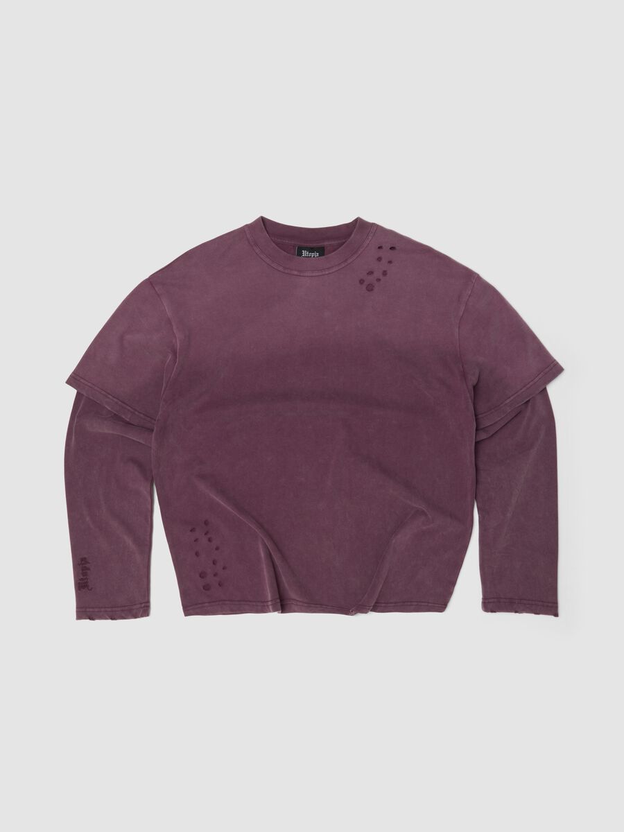 Double Long-Sleeve Sunfaded Burgundy_0