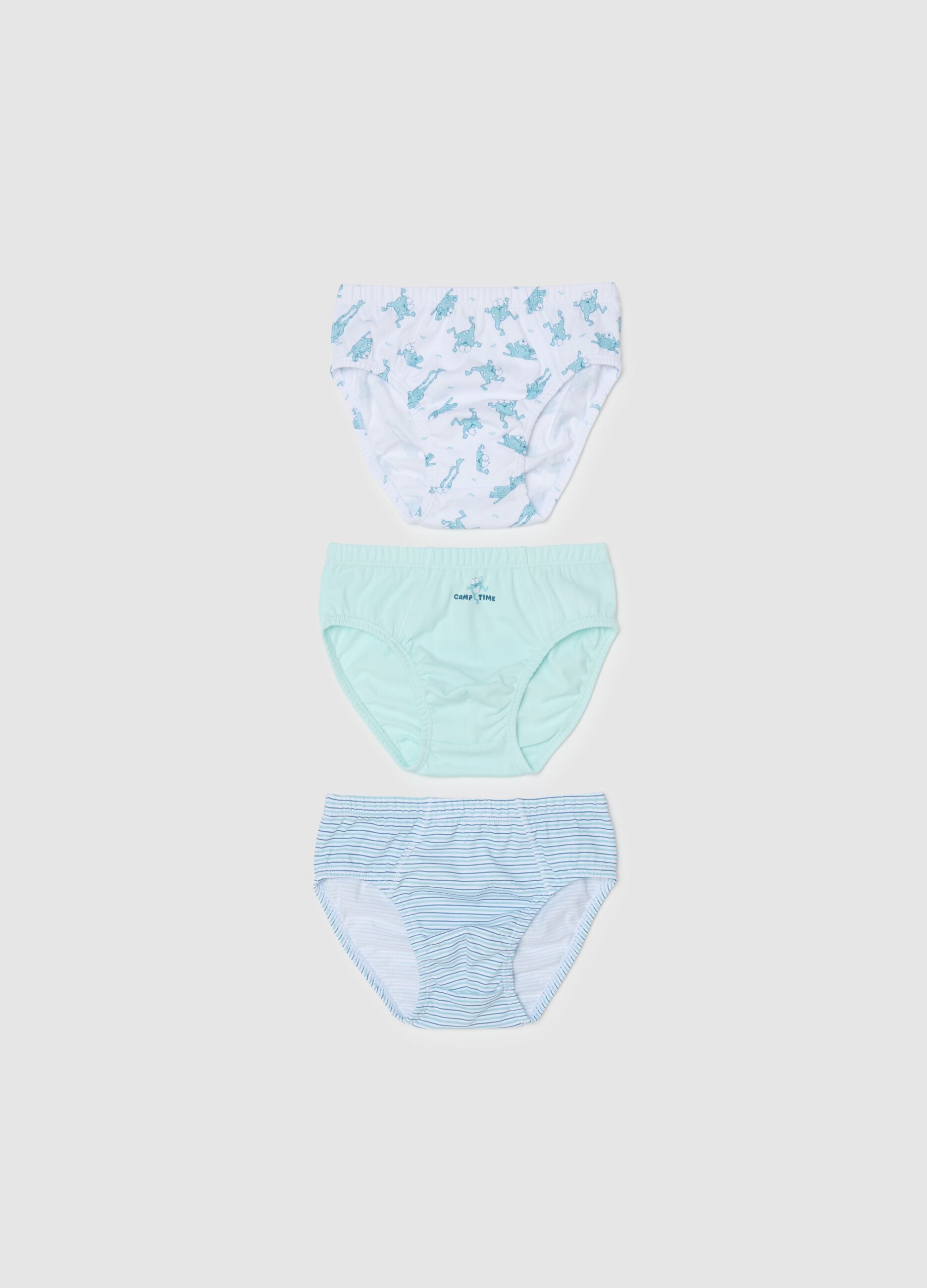 Children's Regular Fit Multicolour Pure Cotton Briefs Tripack