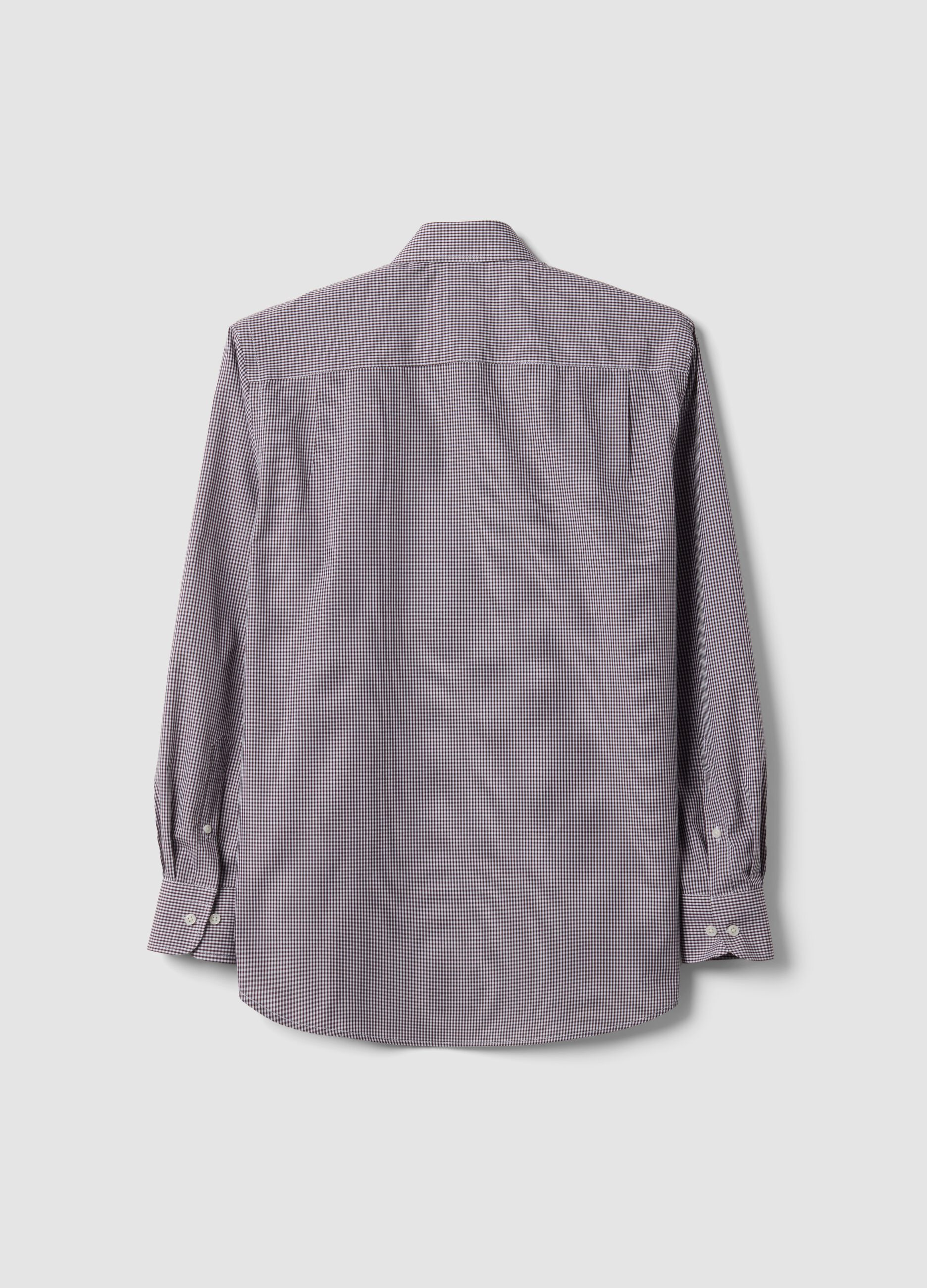Easy-iron multicolour cotton-blend shirt with button-down collar, regular fit