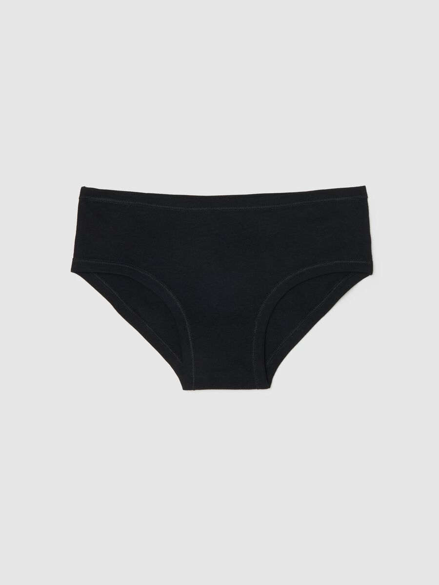 Girls' black baby briefs in regular fit stretch cotton_0