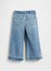 Blue pure cotton denim relaxed fit baby trousers with butterflies_2