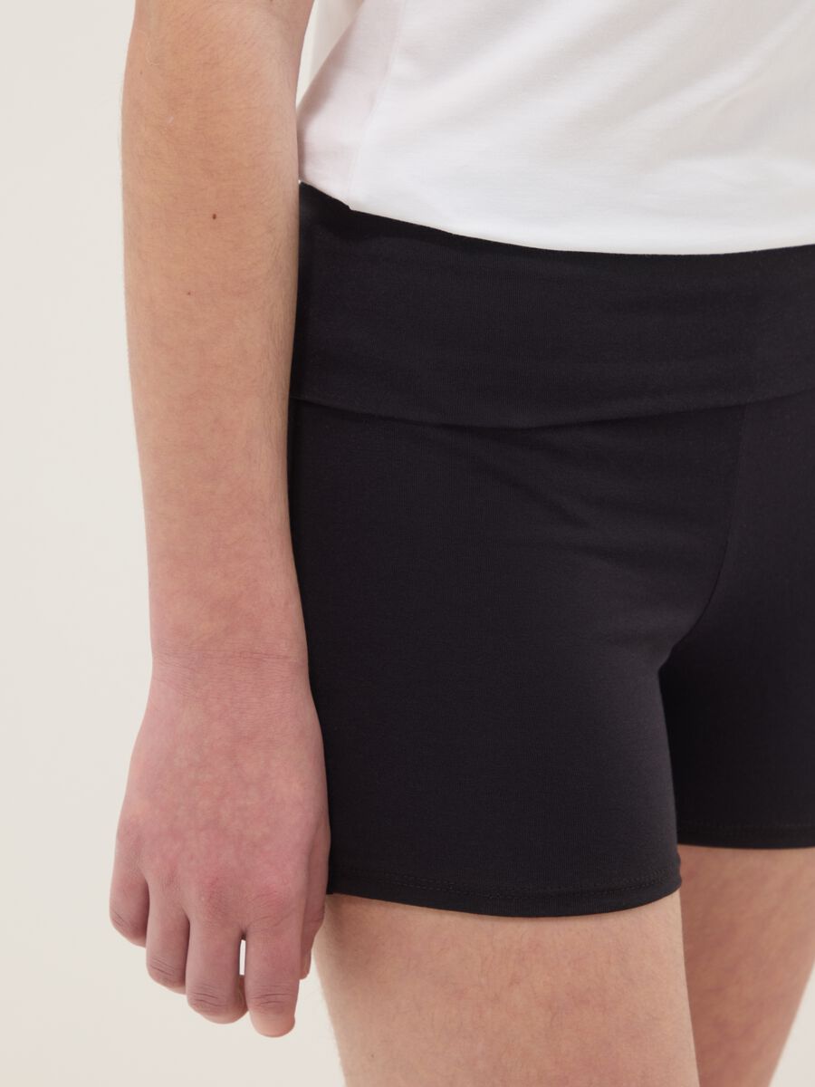 Shorts neri in cotone organico elasticizzato da ragazza slim fit_2
