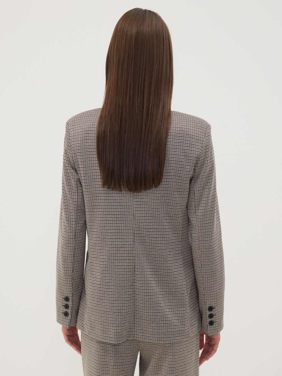 Beige patterned stretch viscose blazer_3