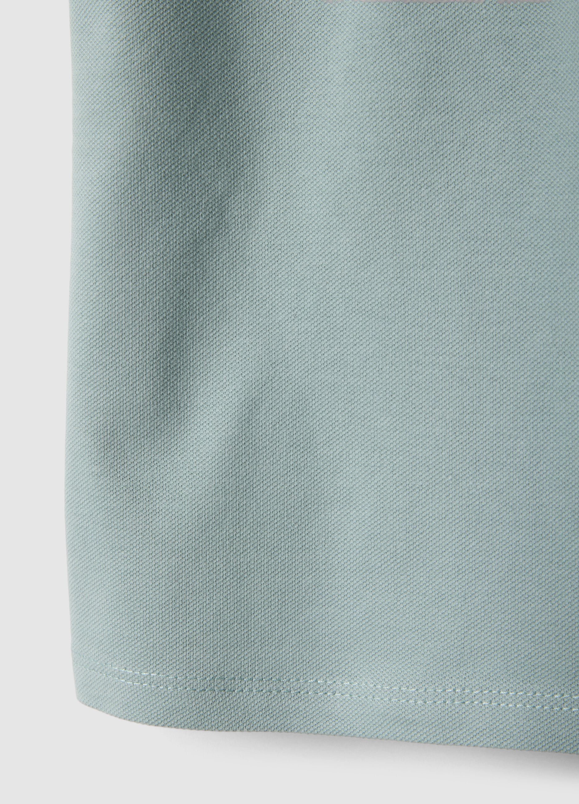 Regular fit boys' light blue stretch cotton polo with embroidery