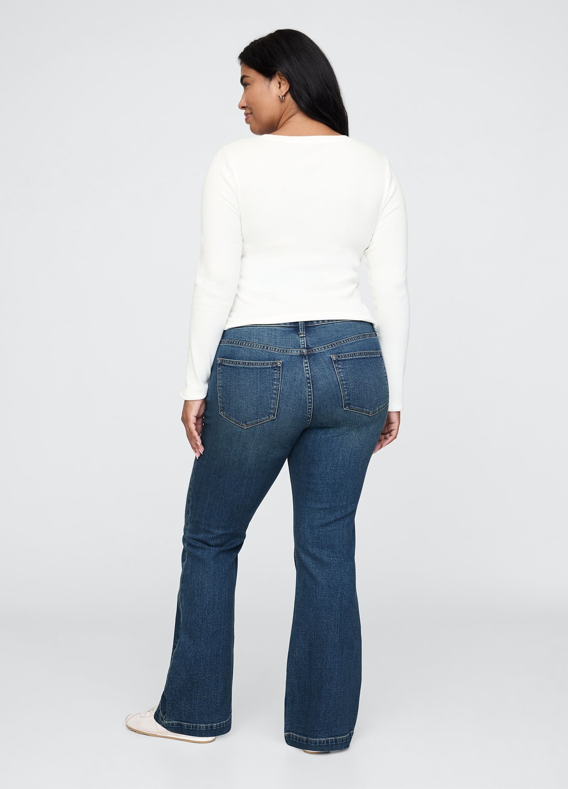Jeans flare fit in misto cotone