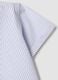 Blue striped pure cotton shirt with embroidered detail for boys, regular fit_3