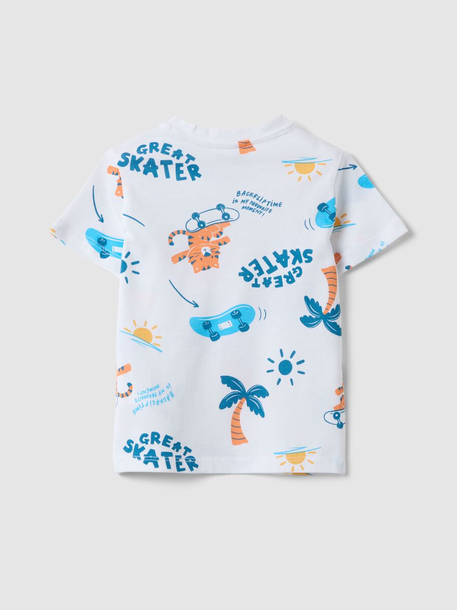 Multicolor pure cotton children's regular fit t-shirt with prints_1