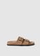 Beige sandals with buckles and metallic details_0