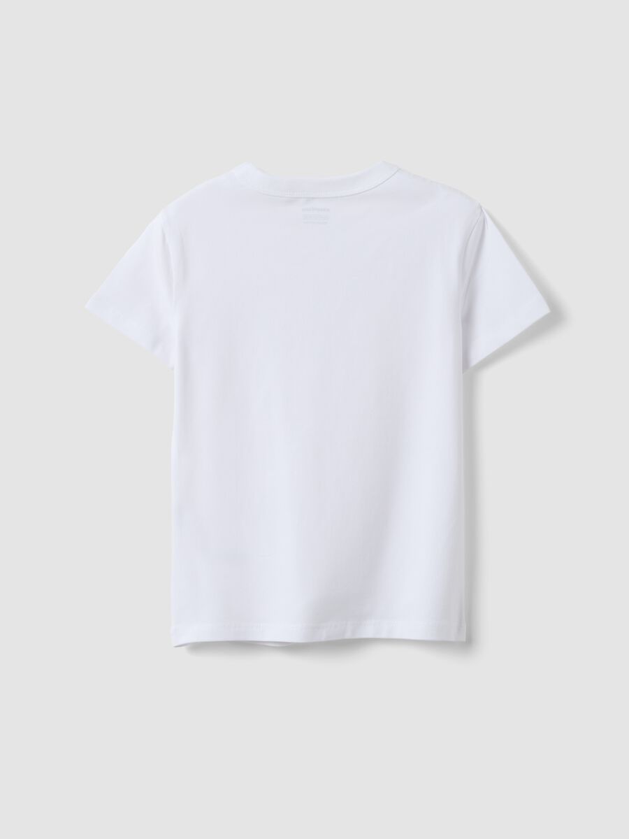Girls&rsquo; white stretch cotton regular-fit T-shirt_4