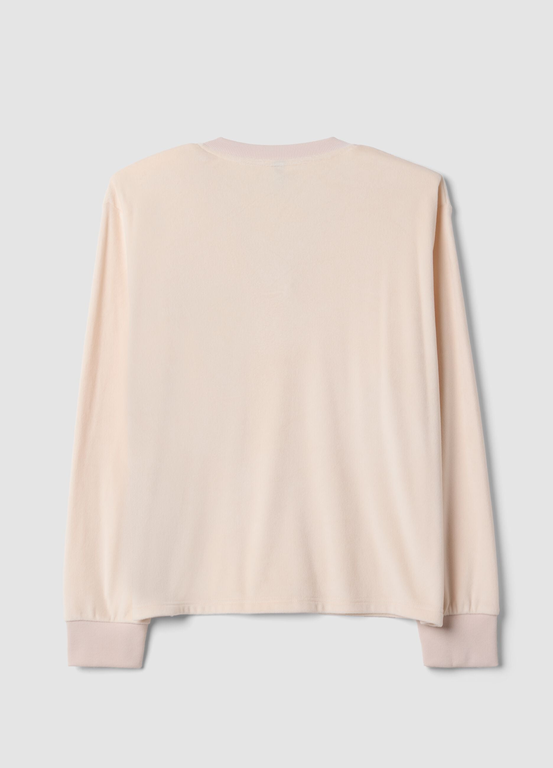 Pink stretch-fabric V-neck top