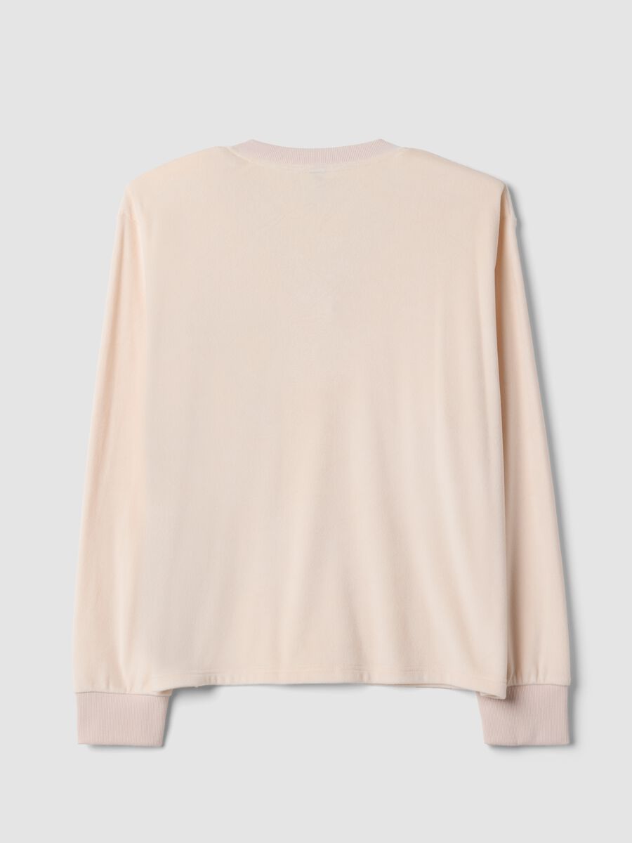 Pink stretch-fabric V-neck top_2