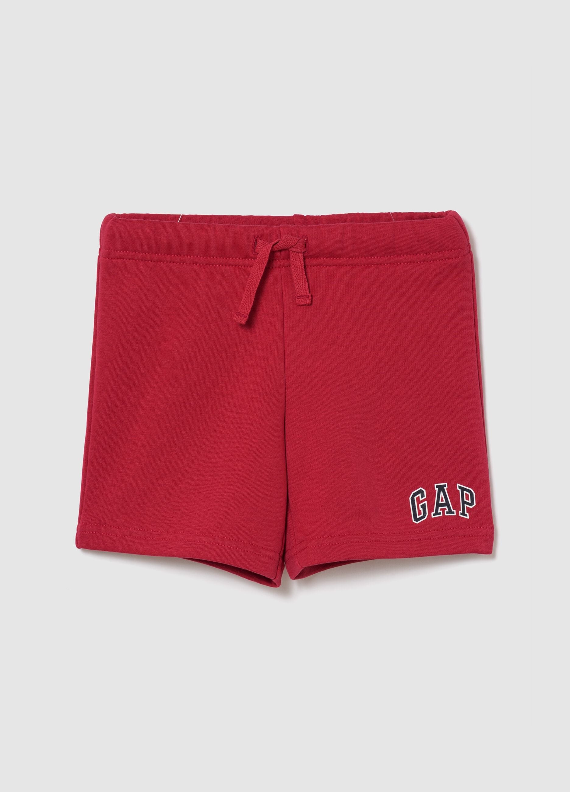 Cotton-blend drawstring shorts
