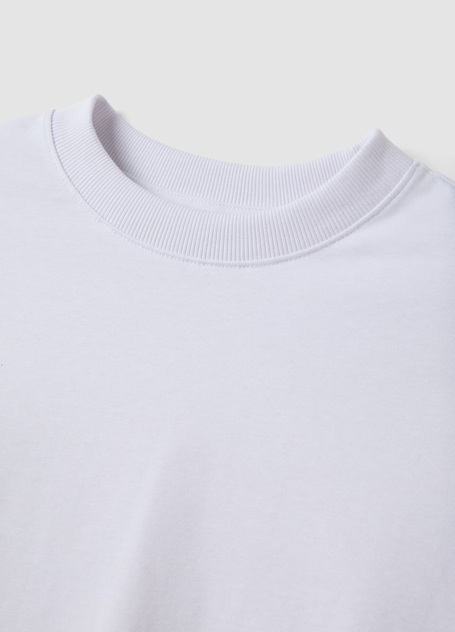White cotton-blend jersey regular-fit crew-neck T-shirt