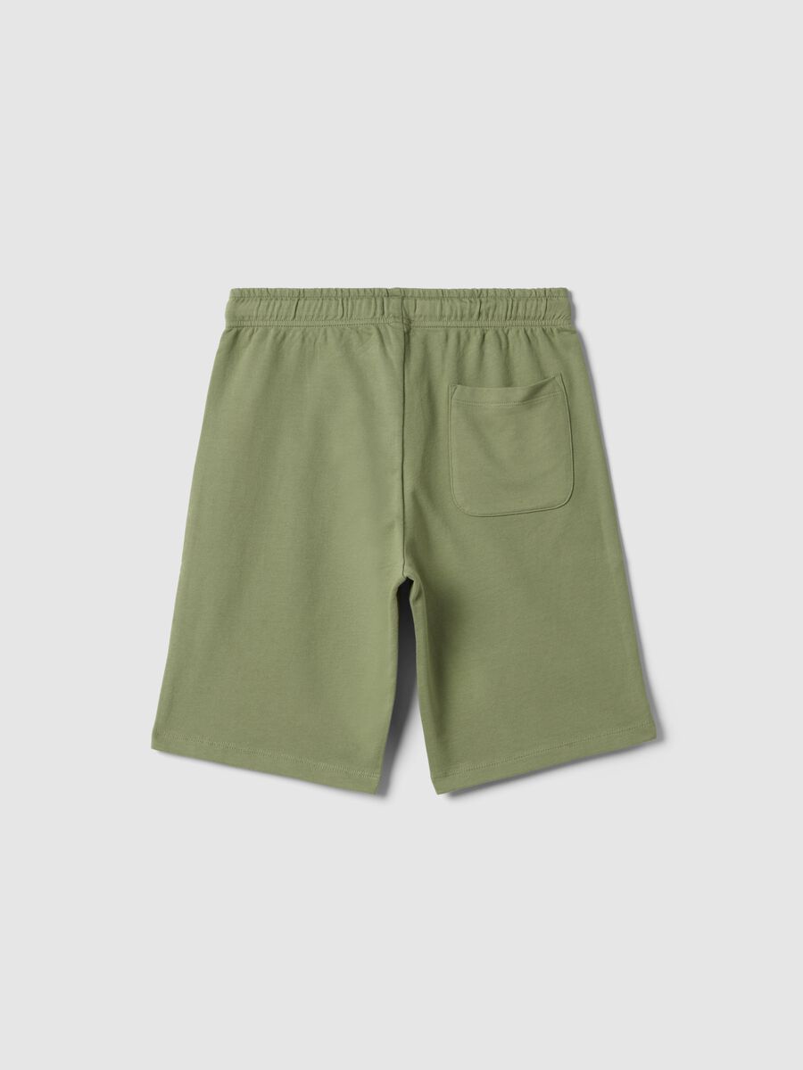 Shorts in puro cotone verde da ragazzo regular fit_4