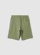 Green pure cotton shorts for boys regular fit_4