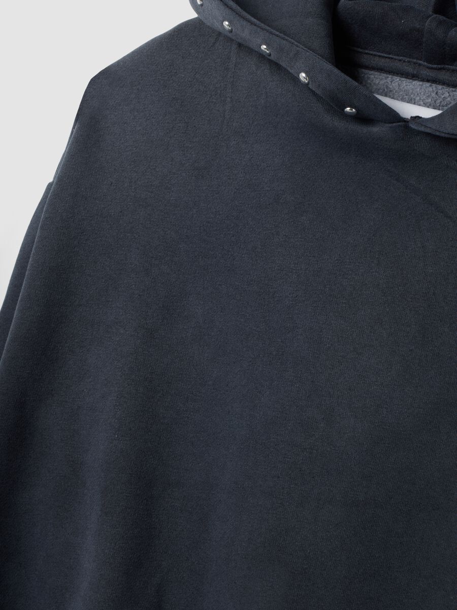 Grey cotton-blend hoodie with rhinestones, relaxed fit_1