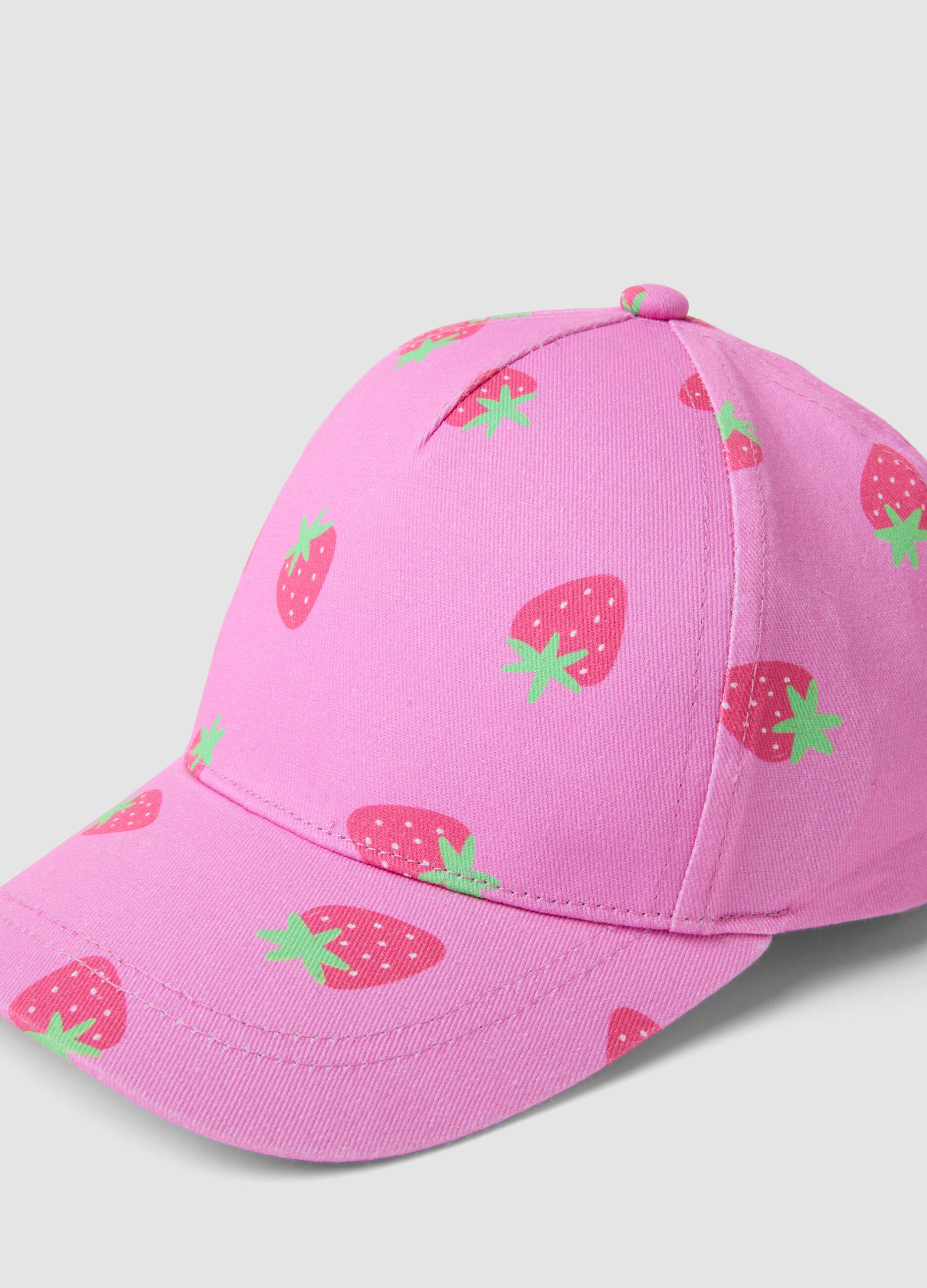 Cappello baseball rosa in puro cotone