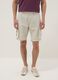 White pure cotton cargo Bermuda shorts, regular fit_1