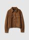 Elegant brown regular fit jacket with gold buttons_4