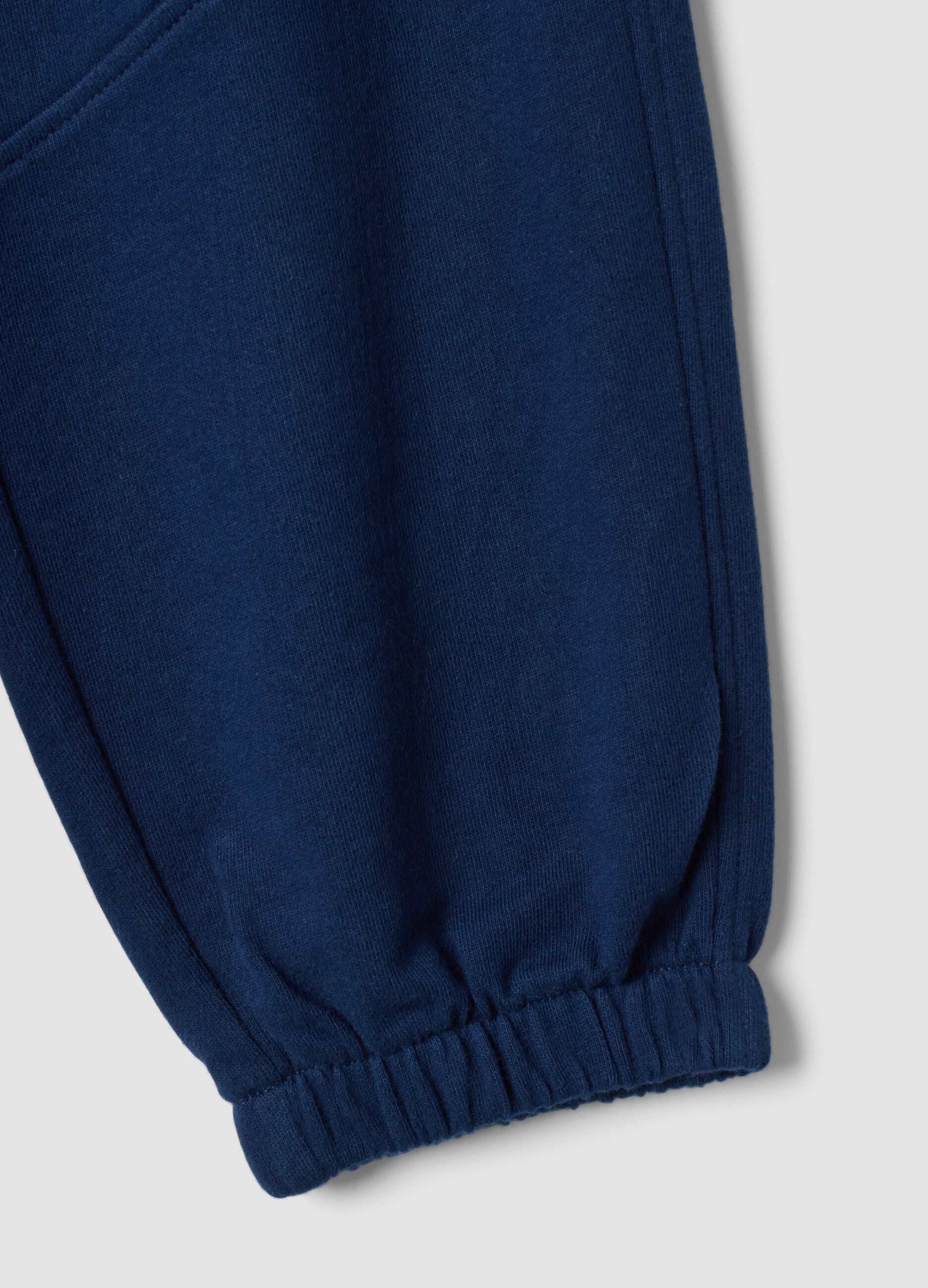 Blue pure cotton jogger trousers