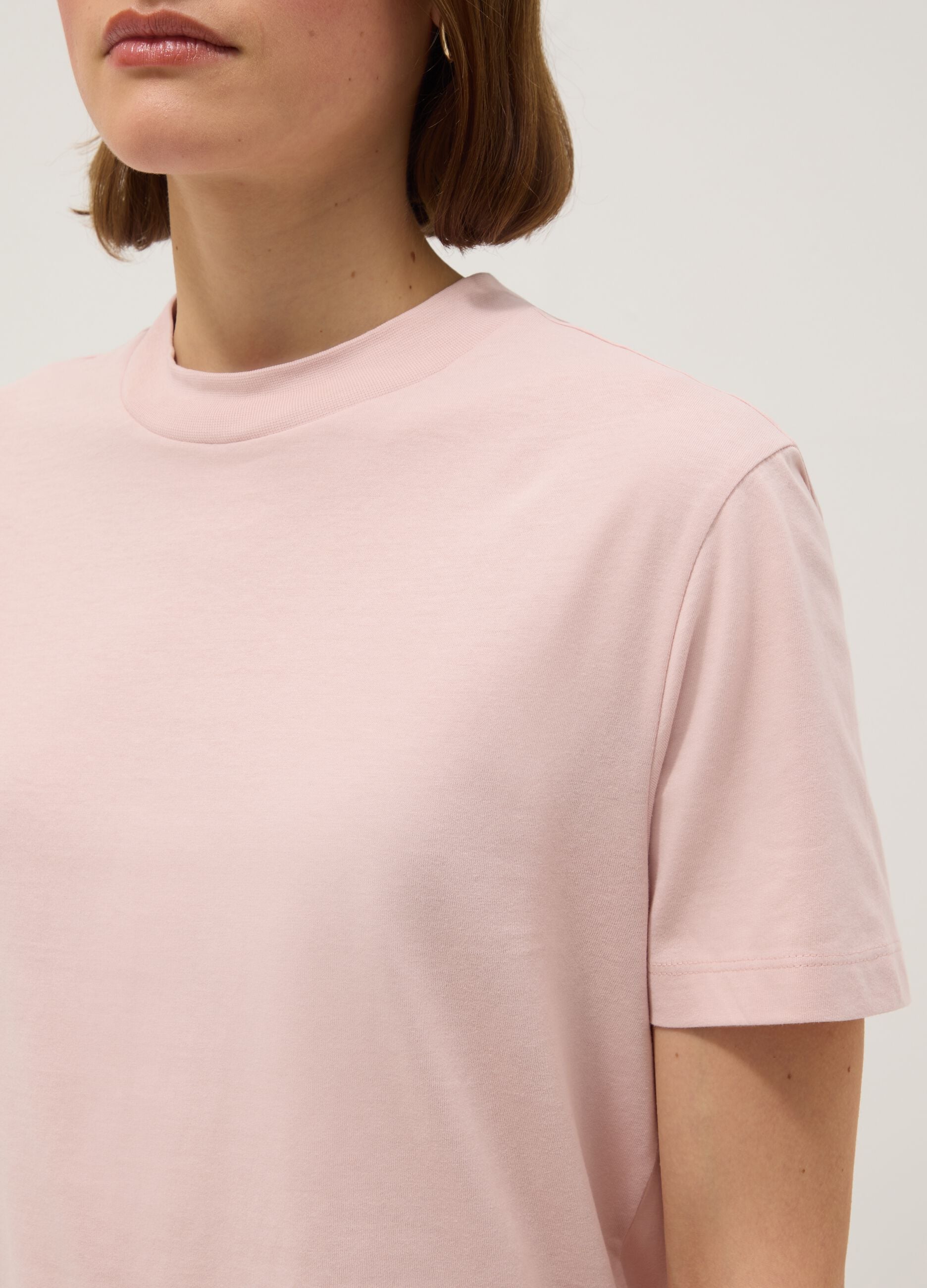 Pink pure cotton T-shirt regular fit