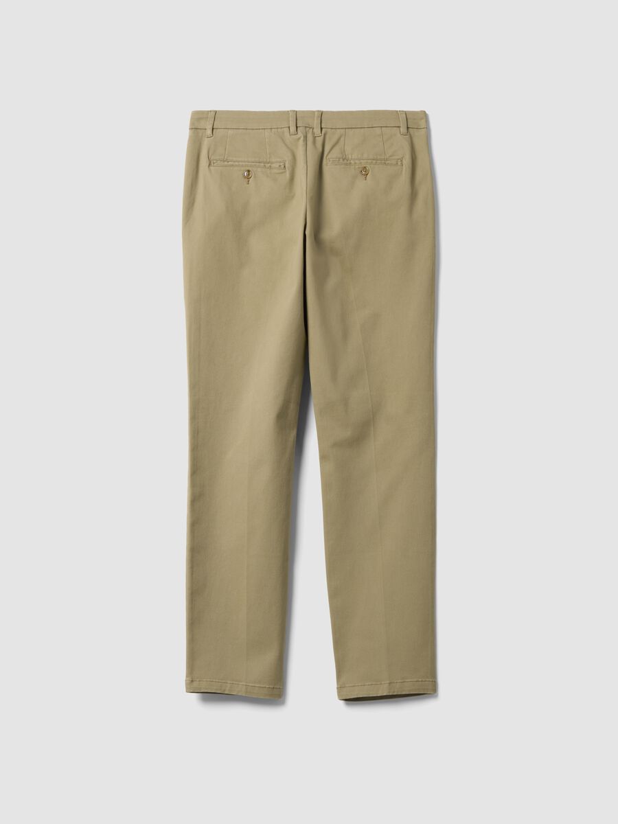 Beige slim-fit stretch cotton twill chino trousers_2