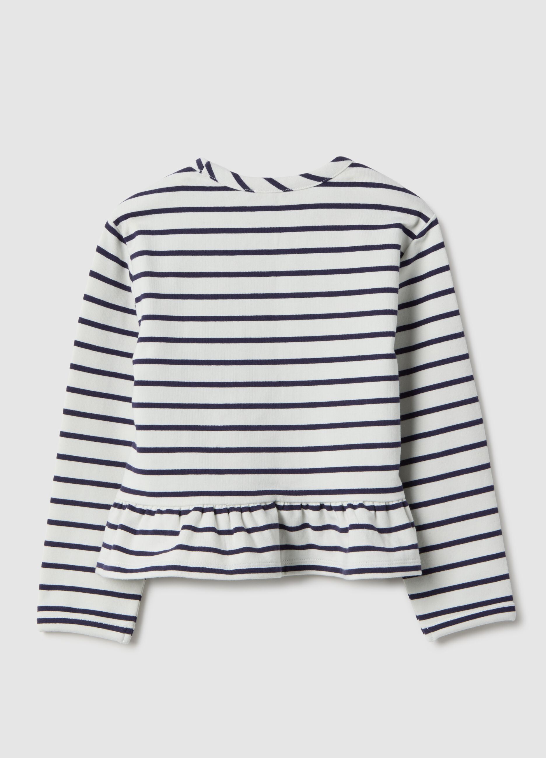 Girls' multicolour striped cotton blend top with fitted silhouette