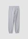 Grey joggers in pure organic cotton with drawstring for boys_1