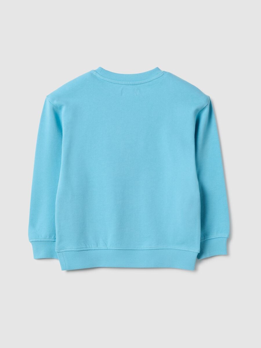 Children's oversized blue pure cotton sweatshirt with print_1