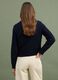 Blue pure cotton cable-knit crew-neck jumper, regular fit_3