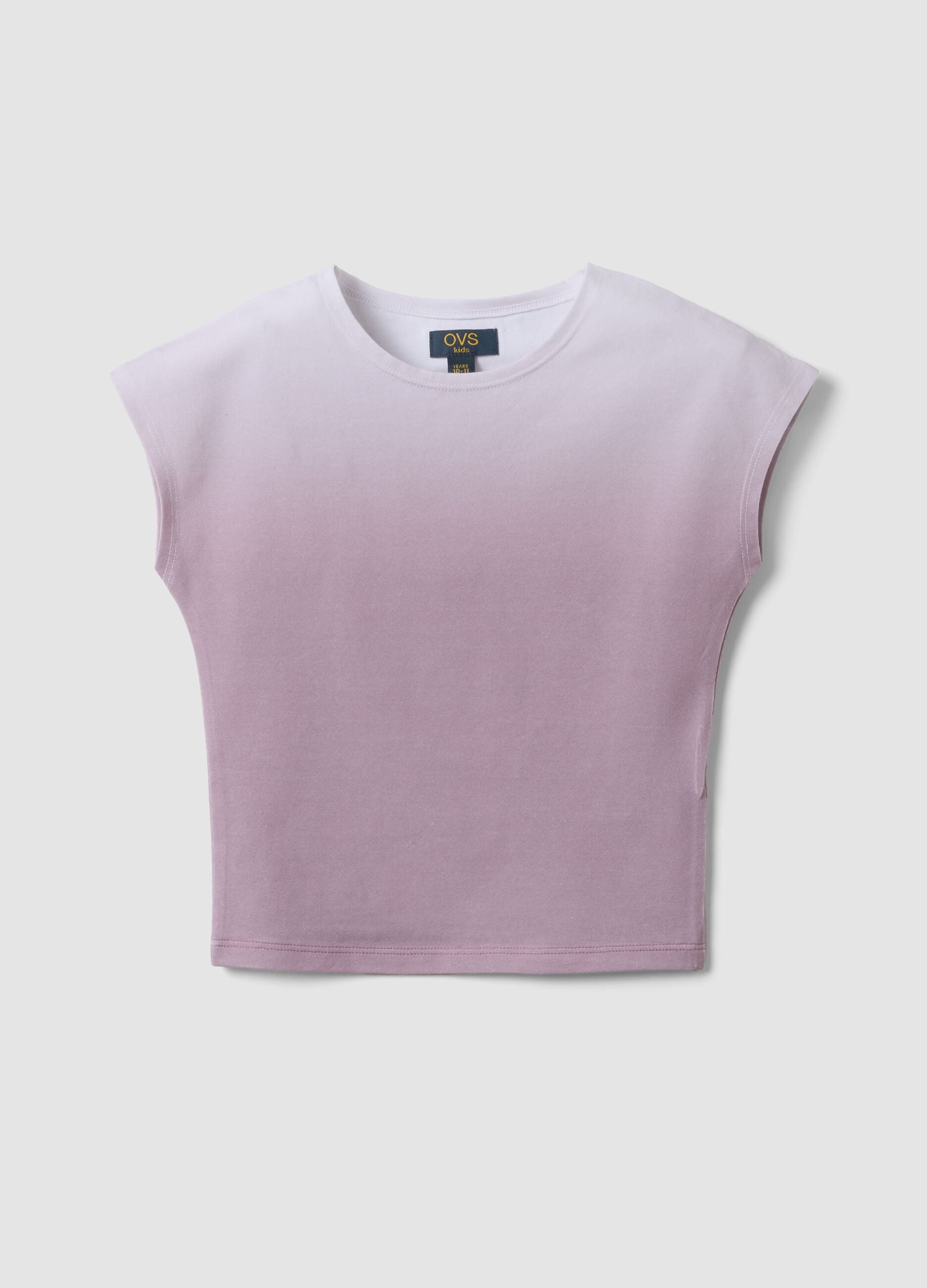 Girls&rsquo; pink ombr&eacute; stretch-cotton short-sleeve slim-fit T-shirt