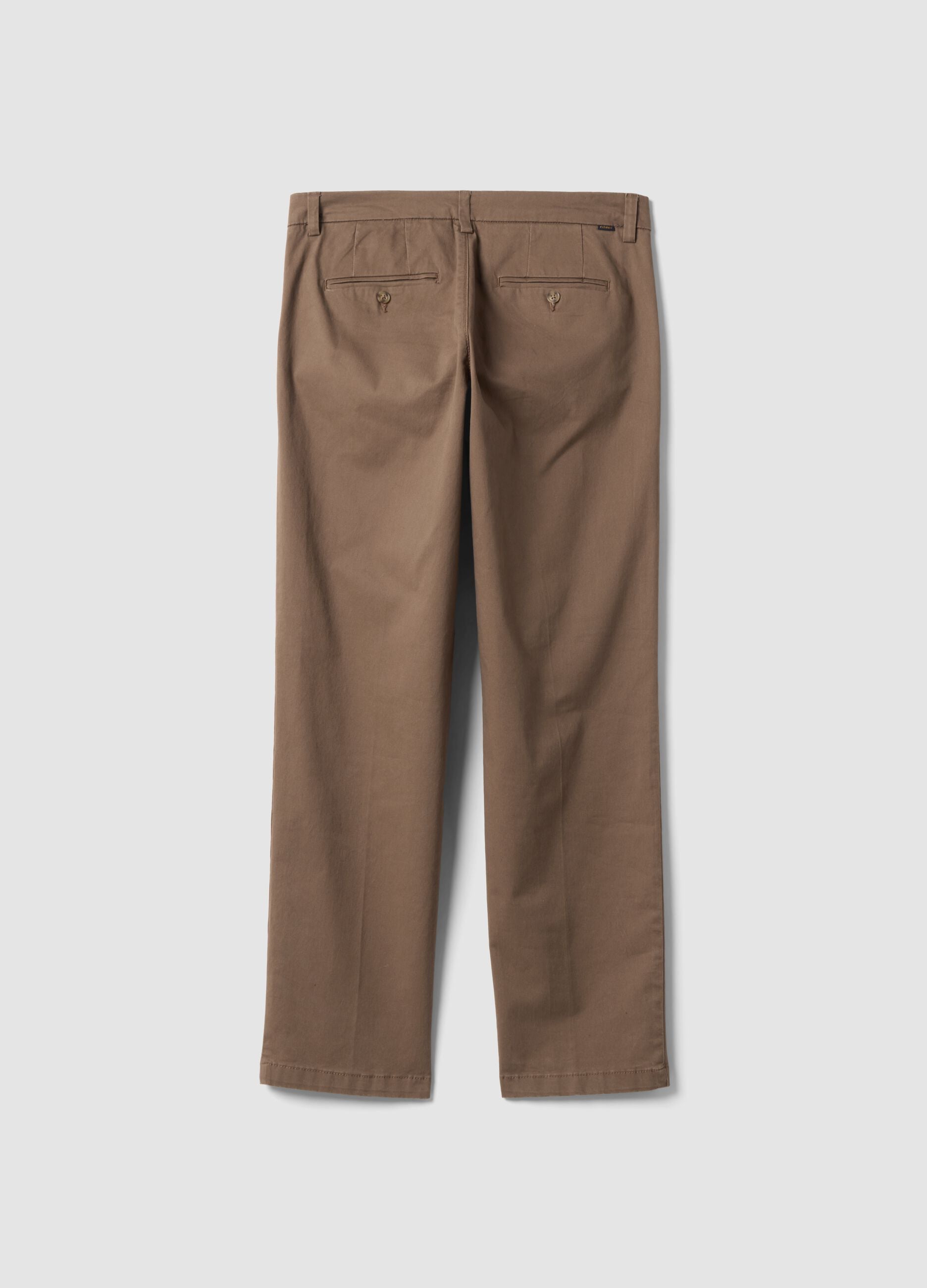 Brown regular-fit stretch cotton twill chino trousers