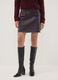 Short purple A-line skirt with decorative flap details_1