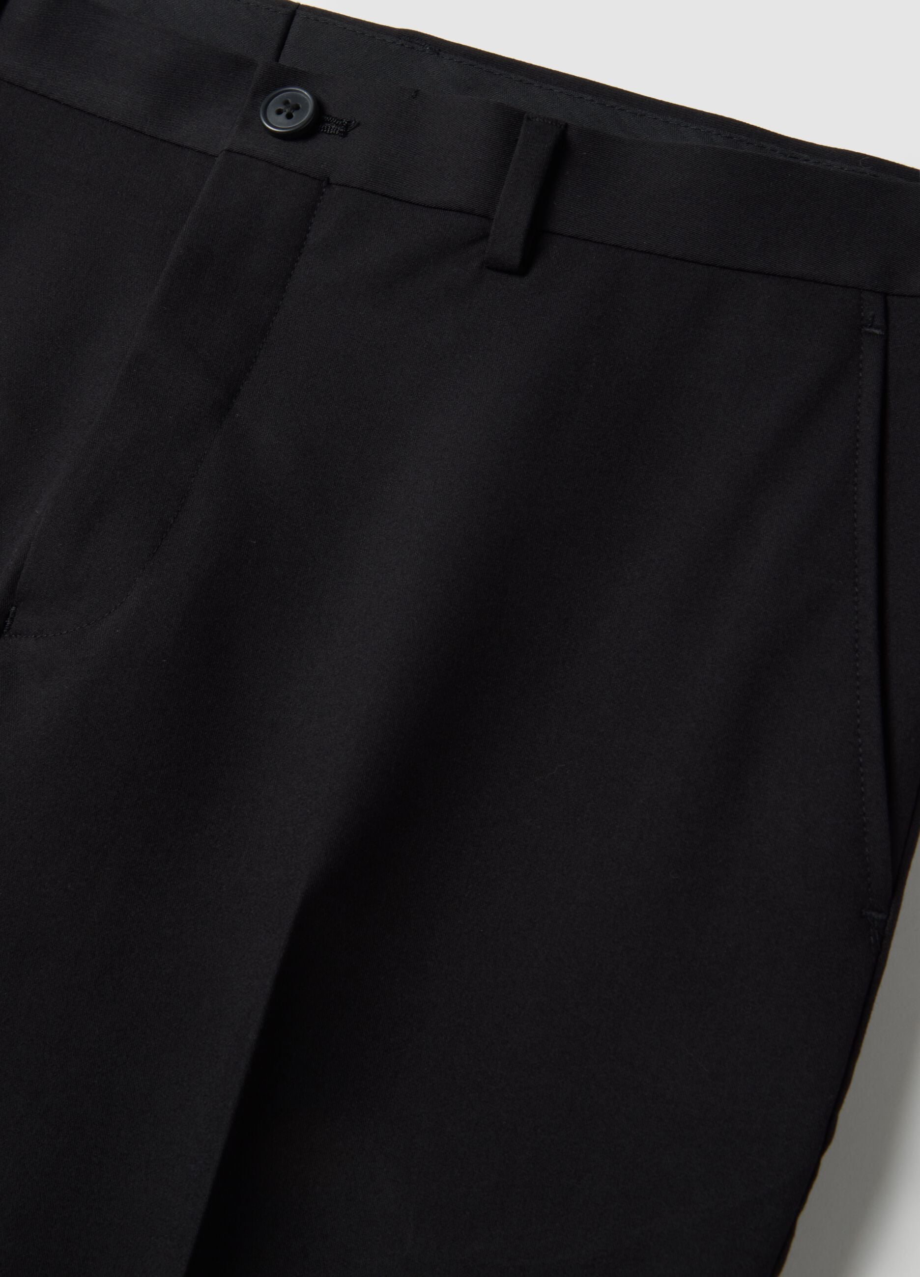 Black elegant slim fit trousers
