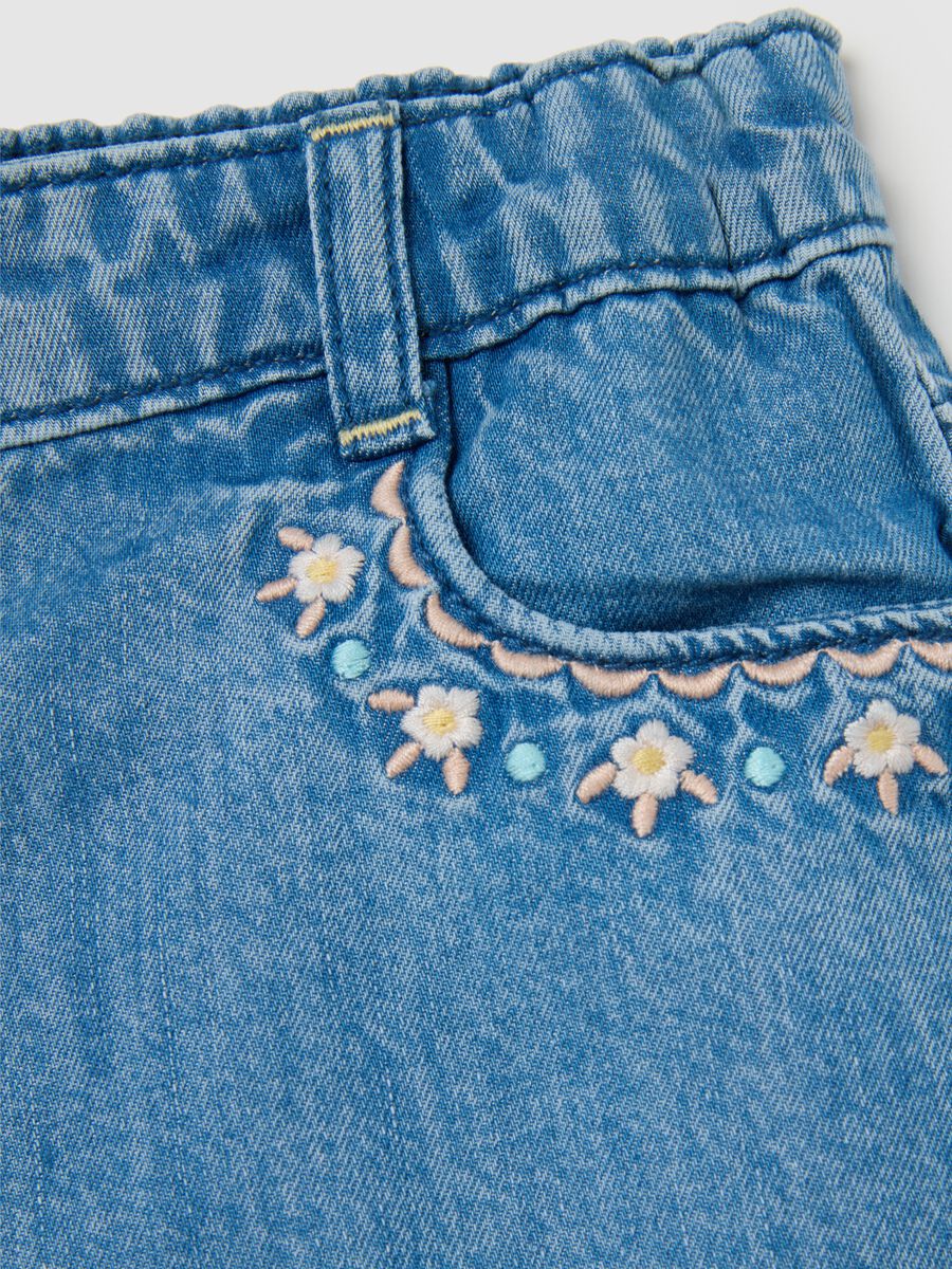 Shorts da neonata in denim blu regular fit_3
