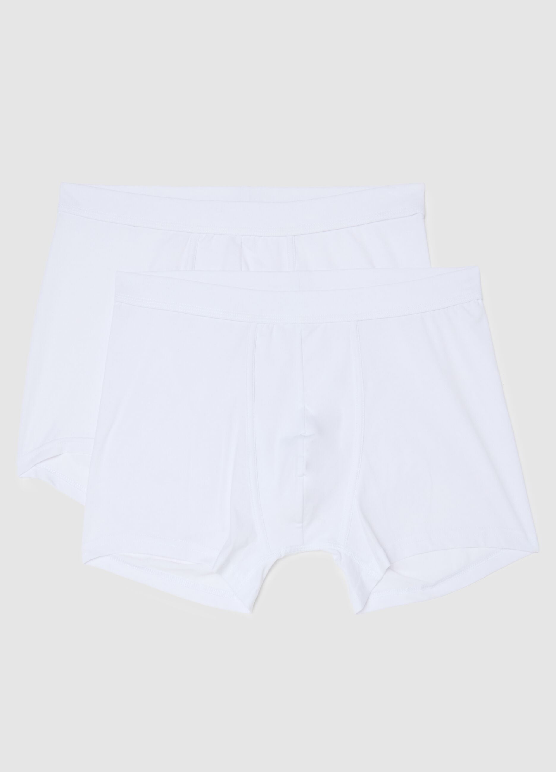 Twin-pack of white boxer shorts in stretch cotton, regular fit