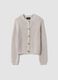 White pure cotton knitted cardigan, regular fit_4
