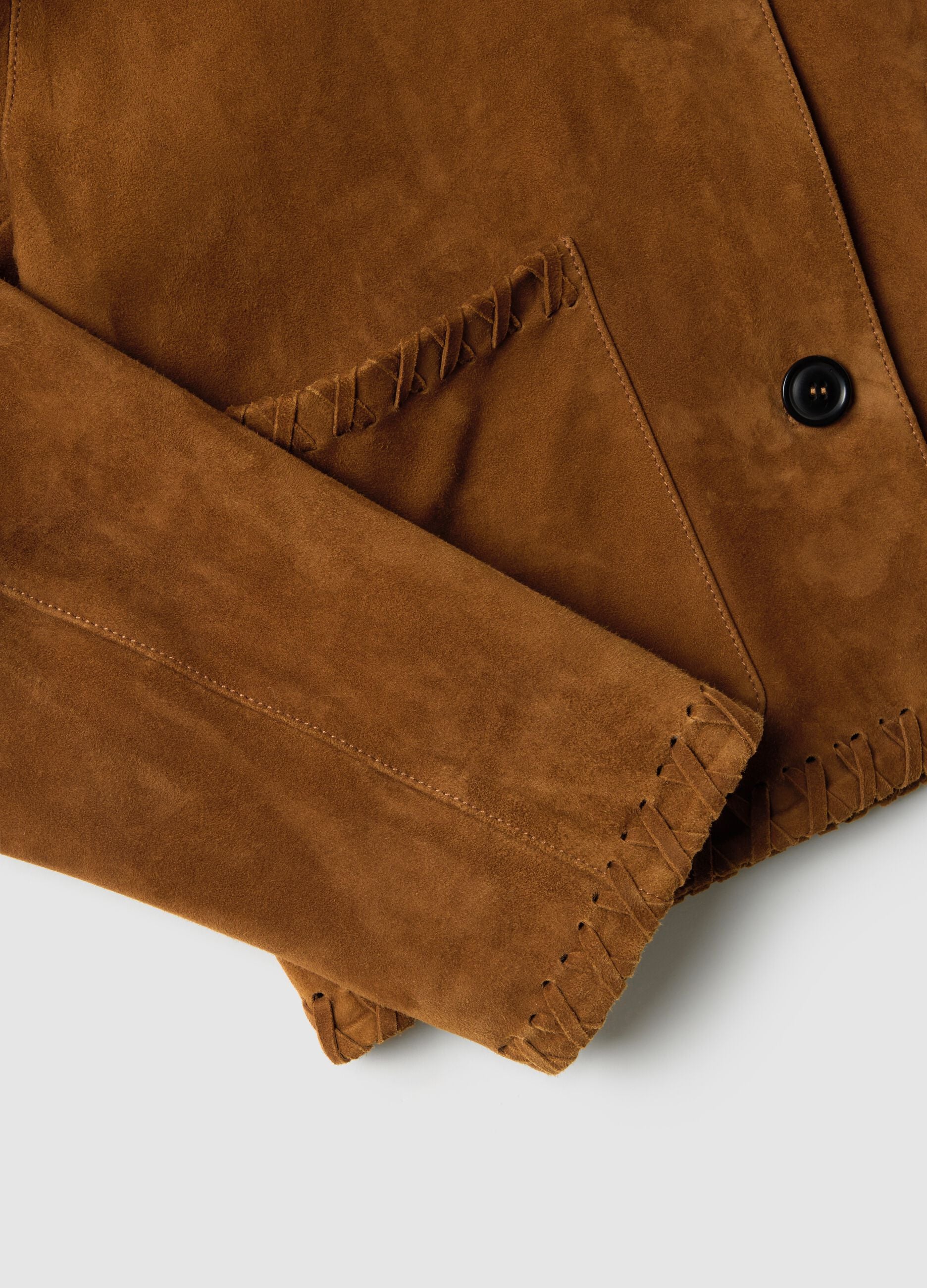 Brown Regular Fit Genuine Leather Blazer