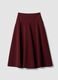 Purple stretch viscose skirt with high waistband and regular waist_4
