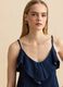 Blue pure cotton top with ruffle_0