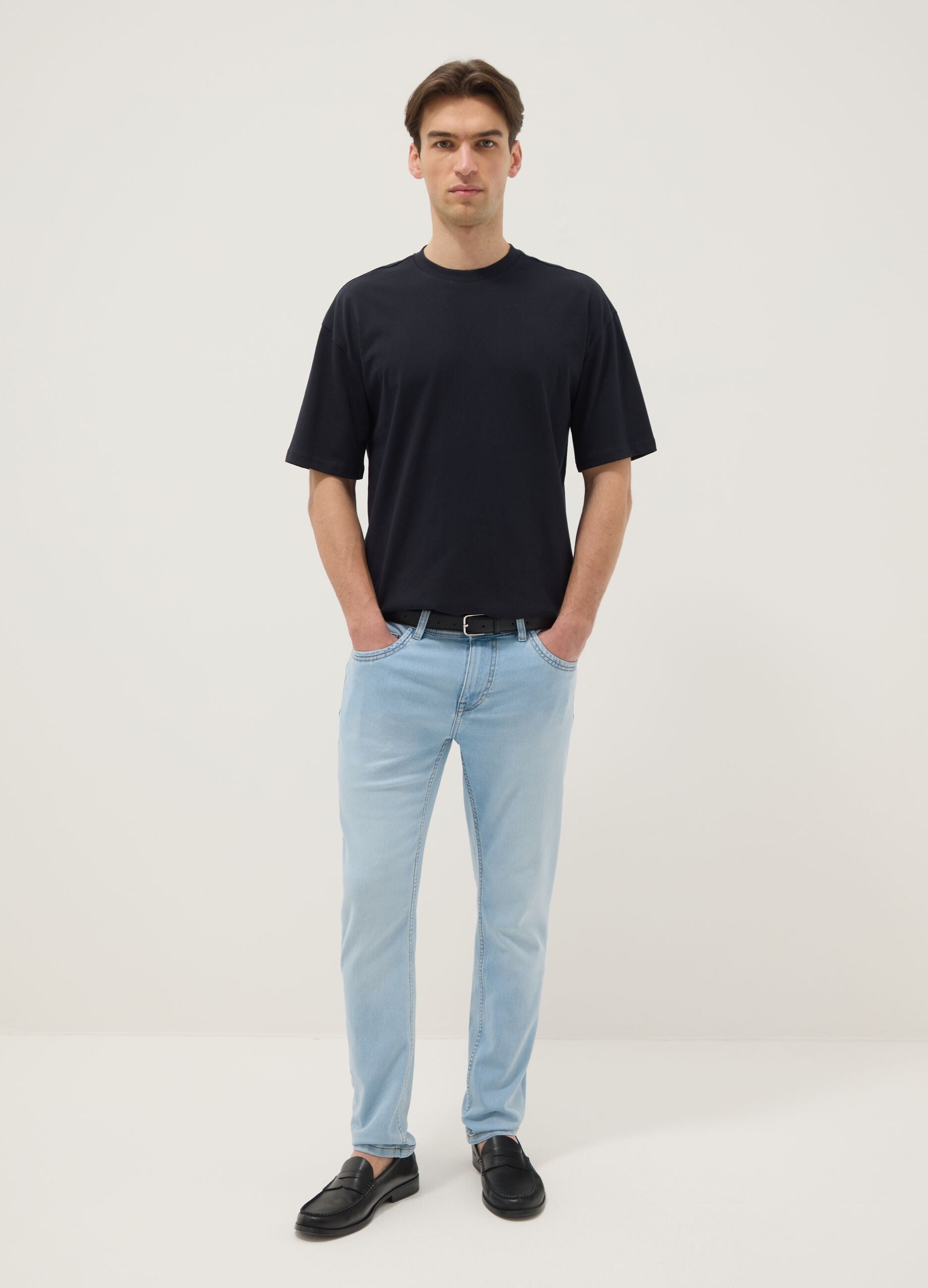 Jeans super skinny azzurri in misto cotone