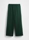 Green Palazzo Trousers in Cotton and Polyester Blend_5